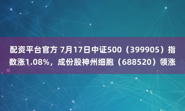 配资平台官方 7月17日中证500（399905）指数涨1.08%，成份股神州细胞（688520）领涨